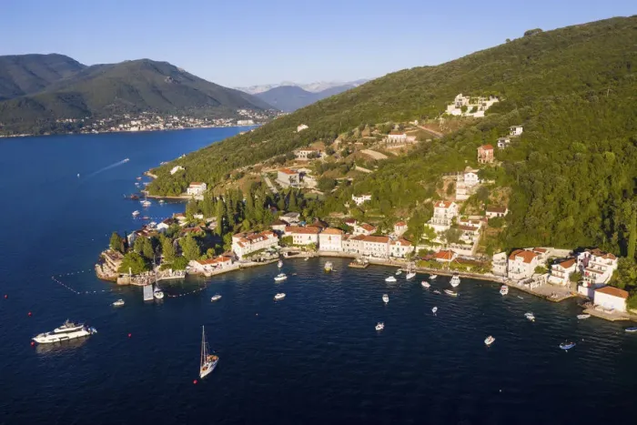 Framed Print : Rose village, Lustica peninsula, Lustica, Montenegro
