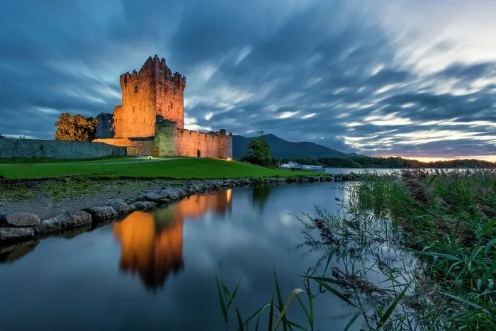 Framed Print : Ross Castle at Twilight, Killarney, Co. Kerry, Ireland Framed Print : Ross Castle at Twilight, Killarney, Co. Kerry, Ireland