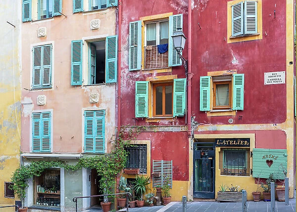 Rossetti Street in the old town of Nice, Provence-Alpes-Cote d'Azur, France