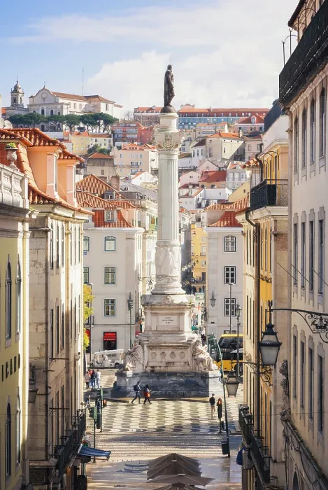Framed Print : Rossio Square, Baixa, Lisbon, Portugal