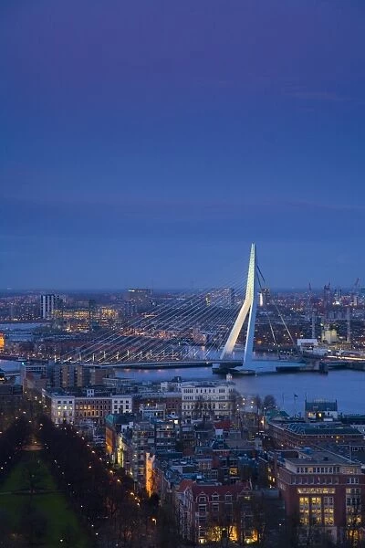 Rotterdam & Erasmus Bridge from Euromast tower, Rotterdam, Holland