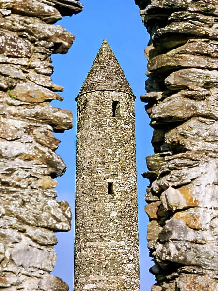 The Round Tower, Early Medieval Monastic Settlement, Glendalough, County Wicklow, Ireland