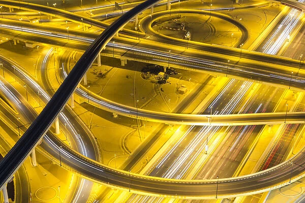 Roundabout & main junction at Sheikh Zayed Road, Dubai, United Arab Emirates
