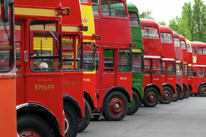Framed Print : Routemaster buses parade at the 70th anniversary of the first Routemaster bus, RM1, London, England Framed Print : Routemaster buses parade at the 70th anniversary of the first Routemaster bus, RM1, London, England