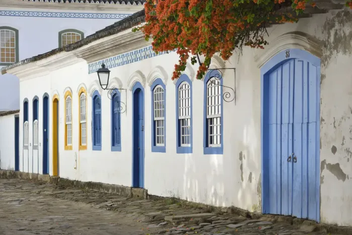 Framed Print : Row of houses in historic Paraty, Rio de Janeiro Province, Brazil, South America Framed Print : Row of houses in historic Paraty, Rio de Janeiro Province, Brazil, South America
