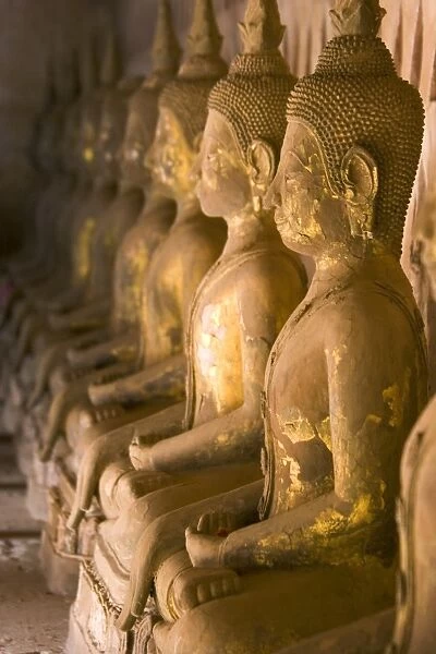 Rows of Buddha statues, Wat Si Saket, Vientiane, Laos