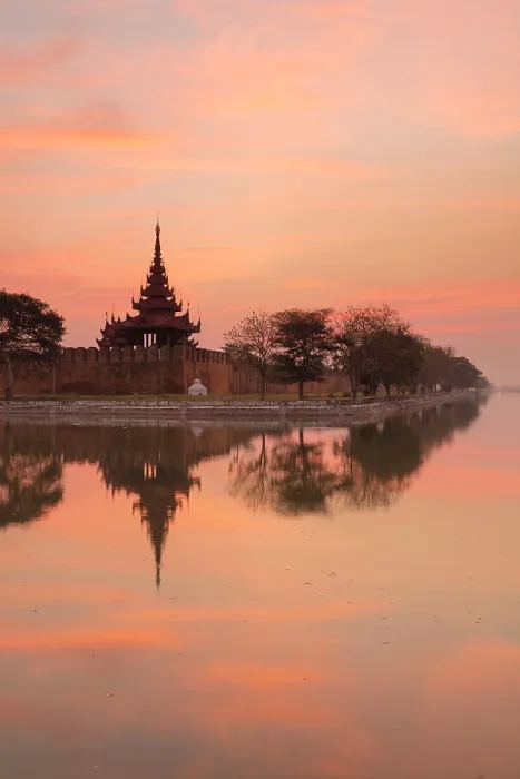 Framed Print : Royal Palace at dawn, Mandalay, Myanmar (Burma), Asia Framed Print : Royal Palace at dawn, Mandalay, Myanmar (Burma), Asia