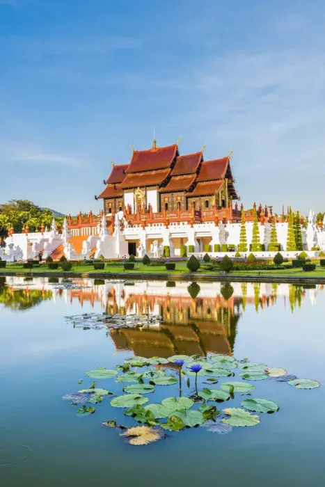 Framed Print : Royal Park Rajapruek, Chiang Mai, Thailand. Royal Pavilion at sunset Framed Print : Royal Park Rajapruek, Chiang Mai, Thailand. Royal Pavilion at sunset