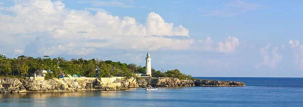 Rugged coastline & Lighthouse, West End, Negril, Westmoreland Parish, Jamaica, Caribbean