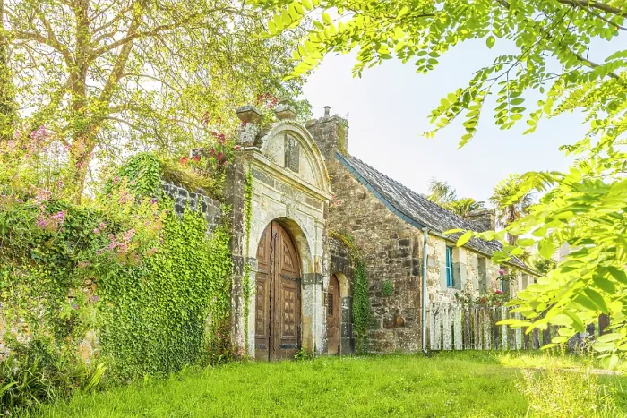 Framed Print : Ruins of the Abbaye Saint-Guenole de Landevennec, Crozon Peninsula, Finistere, Brittany, France