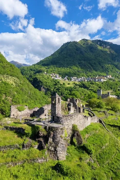 Framed Print : ruins of the church of San Faustino with it's castle. Grosio, Sondrio district, Valtellina, Lombardy, Italy Framed Print : ruins of the church of San Faustino with it's castle. Grosio, Sondrio district, Valtellina, Lombardy, Italy