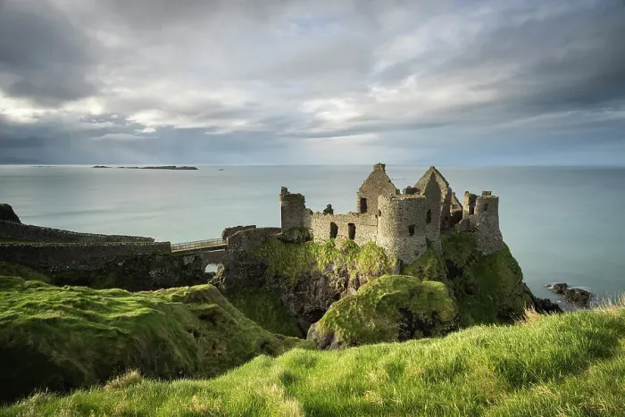 Framed Print : The ruins of Dunluce Castle on the clifftops of the Causeway Coast, County Antrim, Northern Ireland. Spring (March) 2024 Framed Print : The ruins of Dunluce Castle on the clifftops of the Causeway Coast, County Antrim, Northern Ireland. Spring (March) 2024