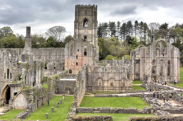 Ruins of Fountains Abbey, Studley Royal Park, North Yorkshire, England, UK