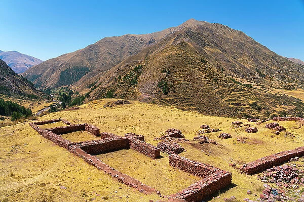 Ruins by Laguna Pomacachi, Acomayo Province, Cusco Region, Peru
