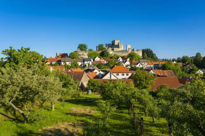 Framed Print : Ruins of Rabi castle against clear sky on sunny day, Rabi, Klatovy District, Plzen Region, Czech Republic Framed Print : Ruins of Rabi castle against clear sky on sunny day, Rabi, Klatovy District, Plzen Region, Czech Republic