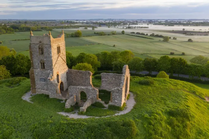 Framed Print : The ruins of St Michaels Church at Burrow Mump, Somerset, England. Spring (May) 2019 Framed Print : The ruins of St Michaels Church at Burrow Mump, Somerset, England. Spring (May) 2019