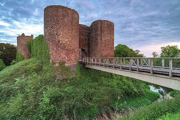 The ruins of White Castle, one of the Three Castles in Monmouthshire, Wales, UK. Spring (May) 2022