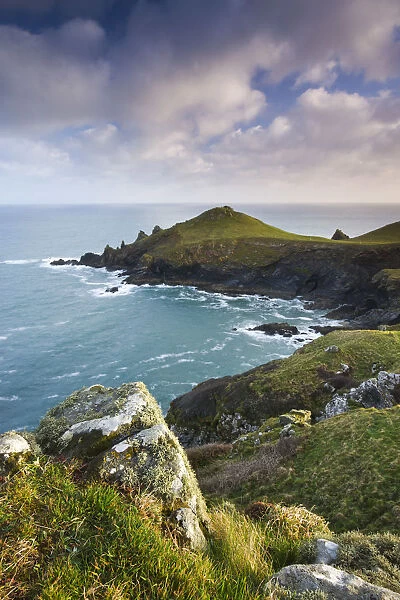 Rumps Point from Pentire Head, Cornwall, England. Spring (April) 2009