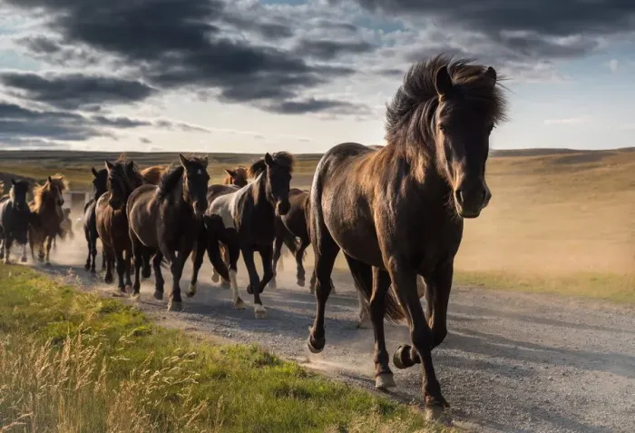 Framed Print : Running icelandic horses, Iceland Framed Print : Running icelandic horses, Iceland