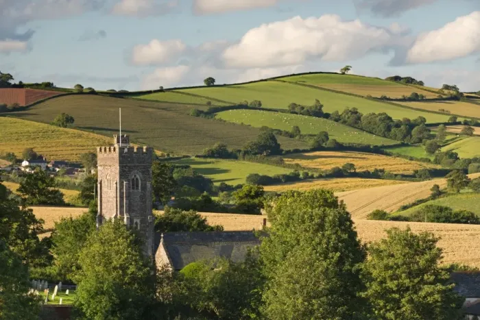 Framed Print : Rural Church surrounded by rolling countryside, Shobrooke, Devon, England. Summer (July) Framed Print : Rural Church surrounded by rolling countryside, Shobrooke, Devon, England. Summer (July)