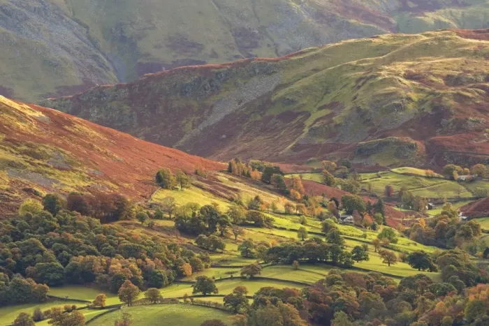 Framed Print : Rural farmland below Cumbrian mountains, Martindale, Lake District, Cumbria, England Framed Print : Rural farmland below Cumbrian mountains, Martindale, Lake District, Cumbria, England