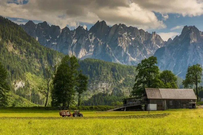 Framed Print : Rural mountain landscape, Gosau, Upper Austria, Austria Framed Print : Rural mountain landscape, Gosau, Upper Austria, Austria