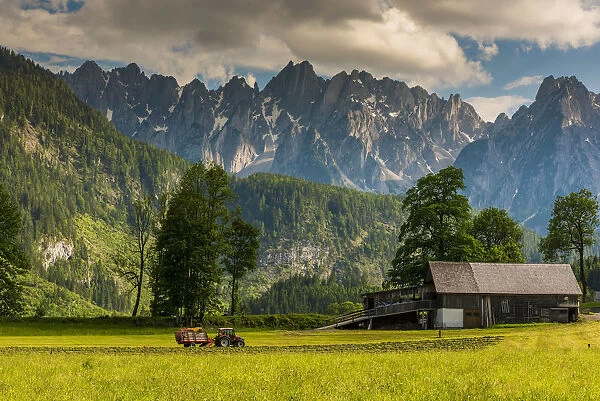 Rural mountain landscape, Gosau, Upper Austria, Austria