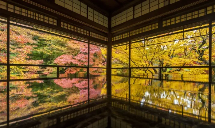 Framed Print : Rurikoin Temple Garden Reflection, Kyoto, Japan Framed Print : Rurikoin Temple Garden Reflection, Kyoto, Japan