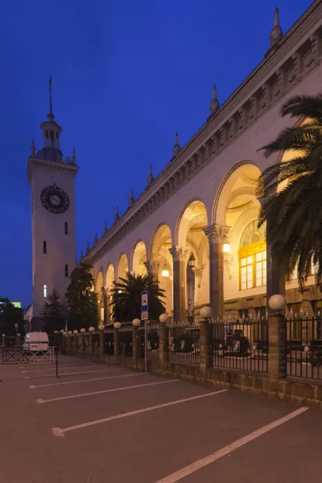 Framed Print : Russia, Black Sea Coast, Sochi, train station Framed Print : Russia, Black Sea Coast, Sochi, train station