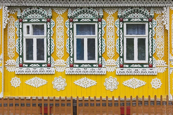 Russia, Ivanovo Oblast, Golden Ring, Plyos, house with traditional Russian architecture