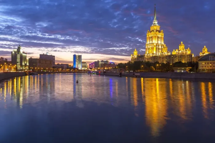 Framed Print : Russia, Moscow, Moskva river, Hotel Ukraine - one of the seven sister skyscrapers Framed Print : Russia, Moscow, Moskva river, Hotel Ukraine - one of the seven sister skyscrapers