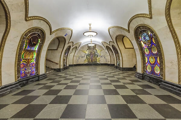 Russia, Moscow, Novoslobodskaya Metro