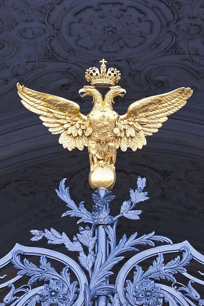 Russia, St. Petersburg, Dvortsovaya Square, double-headed eagle, symbol of Imperial