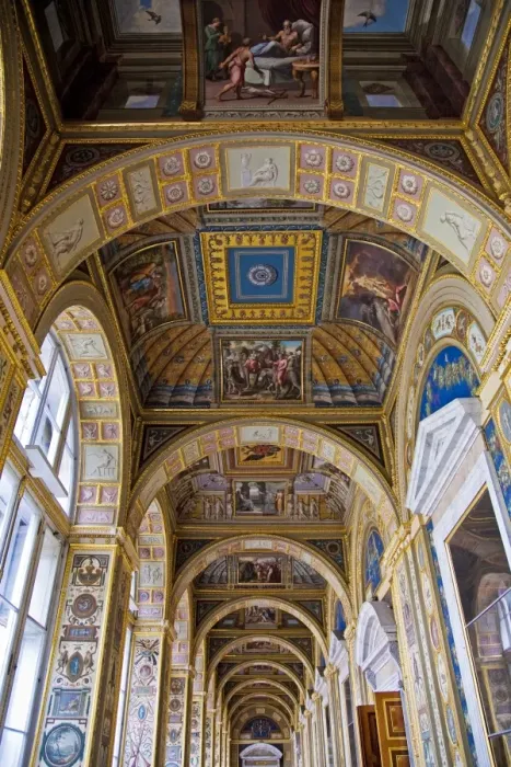 Framed Print : Russia, St Petersburg, Hermitage Museum. Catherine the Great was so impressed by engravings of Raphaels frescoes in the Vatican that in 1787, she commissioned Giacomo Quarenghi to create a copy of a Vatican Gallery, known Framed Print : Russia, St Petersburg, Hermitage Museum. Catherine the Great was so impressed by engravings of Raphaels frescoes in the Vatican that in 1787, she commissioned Giacomo Quarenghi to create a copy of a Vatican Gallery, known