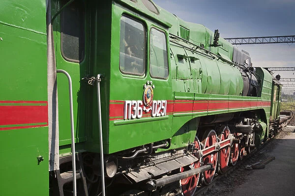 Russia, St Petersburg, Locomotives at the Railway museum