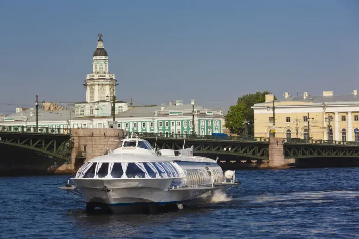 Framed Print : Russia, St. Petersburg, Meteor hydrofoil to Peterhof Framed Print : Russia, St. Petersburg, Meteor hydrofoil to Peterhof