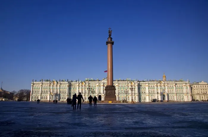 Framed Print : Russia, St. Petersburg; People standing in front of the State Hermitage Museum Framed Print : Russia, St. Petersburg; People standing in front of the State Hermitage Museum