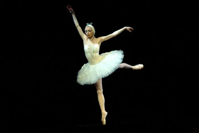 Framed Print : Russia, St. Petersburg; The Prima Ballerina playing the Swan Princess Odette during a solo in Tchaikovsky s Framed Print : Russia, St. Petersburg; The Prima Ballerina playing the Swan Princess Odette during a solo in Tchaikovsky s