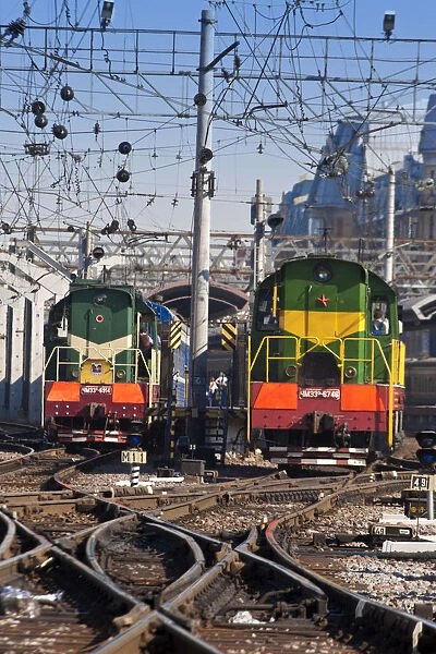 Russia, St Petersburg, Trains leaving St Petersburg Railway Station