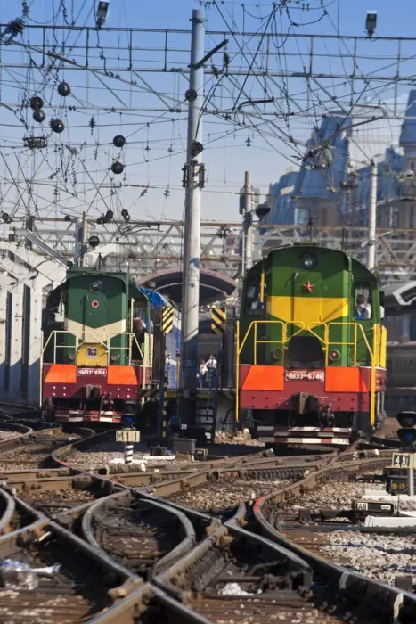 Framed Print : Russia, St Petersburg, Trains leaving St Petersburg Railway Station Framed Print : Russia, St Petersburg, Trains leaving St Petersburg Railway Station