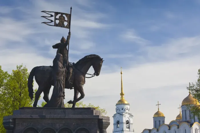 Framed Print : Russia, Vladimir Oblast, Golden Ring, Vladimir, staue to Prince Vladimir and St. Theodore Framed Print : Russia, Vladimir Oblast, Golden Ring, Vladimir, staue to Prince Vladimir and St. Theodore