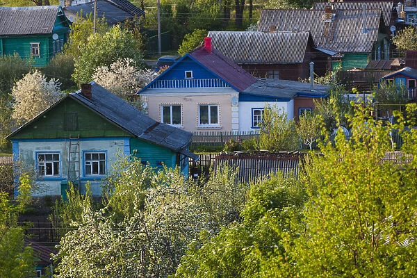 Russia, Yaroslavl Oblast, Golden Ring, Pereslavl-Zalessky, elevated town view