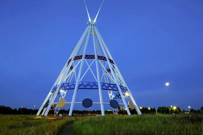 Framed Print : Saamis Tepee at dusk Medicine Hat, Alberta, Canada Framed Print : Saamis Tepee at dusk Medicine Hat, Alberta, Canada