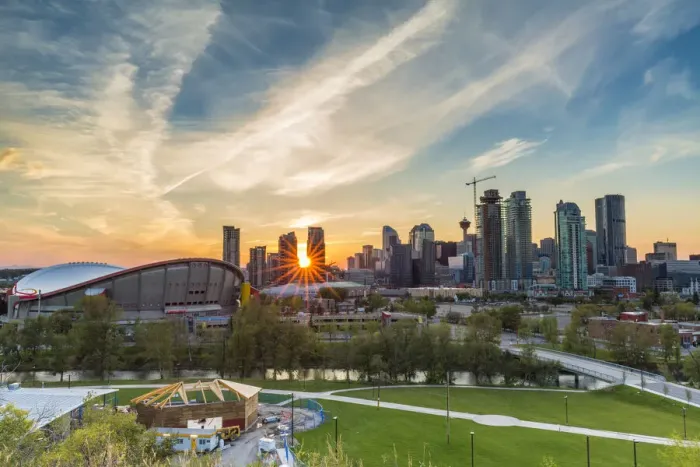 Framed Print : The Saddledome Stadium and skyline of Calgary, Alberta, Canada Framed Print : The Saddledome Stadium and skyline of Calgary, Alberta, Canada