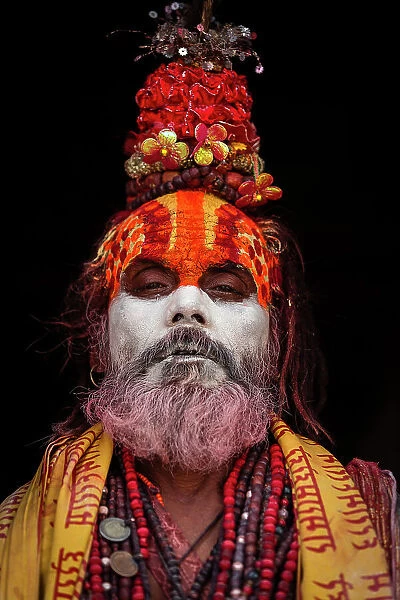 Sadhu (hindu holy man) at Pashupatinath Temple, Kathmandu, Nepal