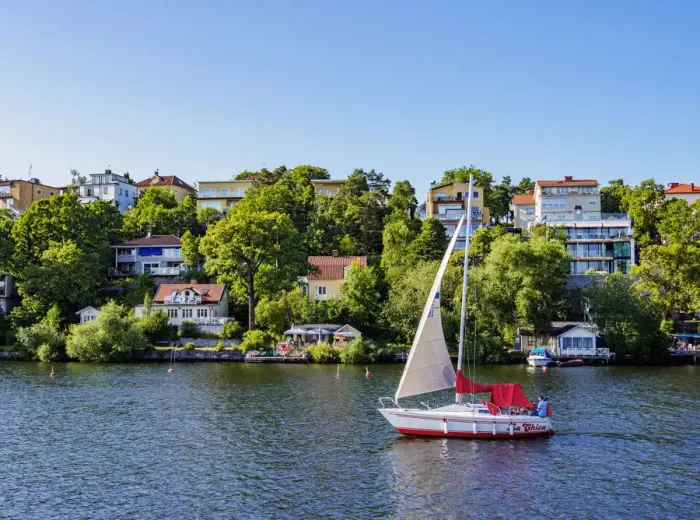 Framed Print : Sailboat by the Stora Essingen, Stockholm, Stockholm County, Sweden Framed Print : Sailboat by the Stora Essingen, Stockholm, Stockholm County, Sweden