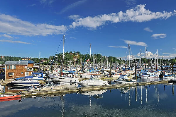 Sailboats in marina Gibsons, British Columbia, Canada