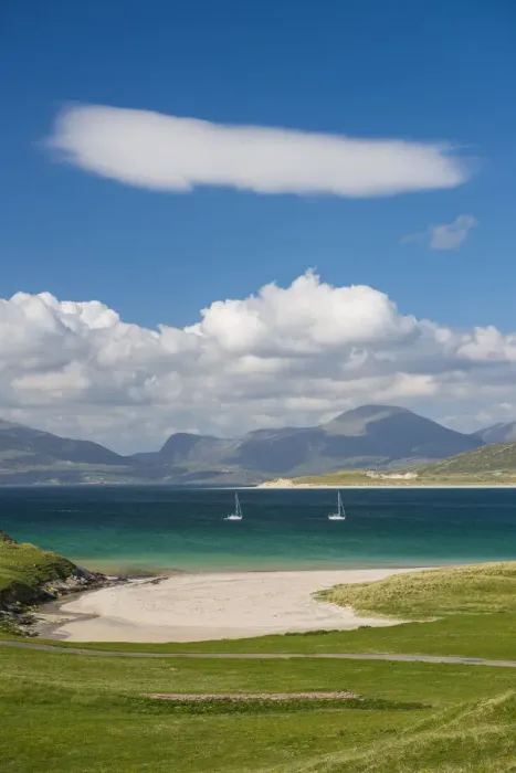 Framed Print : Sailboats off Horgabost Beach, Isle of Harris, Outer Hebrides, Scotland Framed Print : Sailboats off Horgabost Beach, Isle of Harris, Outer Hebrides, Scotland