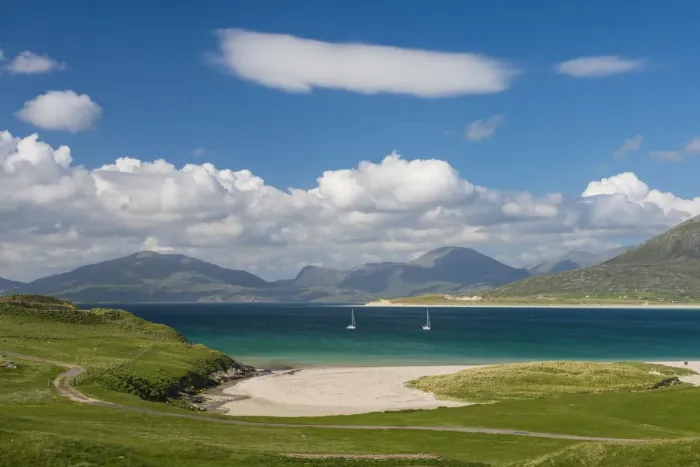 Framed Print : Sailboats off Horgabost Beach, Isle of Harris, Outer Hebrides, Scotland Framed Print : Sailboats off Horgabost Beach, Isle of Harris, Outer Hebrides, Scotland