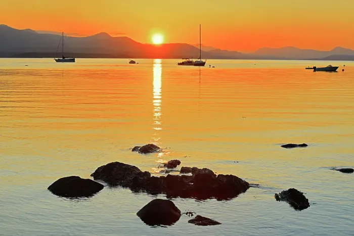 Framed Print : Sailboats at sunset on Vesuvius Bay. Looking West to Crofton on Vancouver Island, Saltspring Island (Gulf Islands), British Columbia, Canada Framed Print : Sailboats at sunset on Vesuvius Bay. Looking West to Crofton on Vancouver Island, Saltspring Island (Gulf Islands), British Columbia, Canada